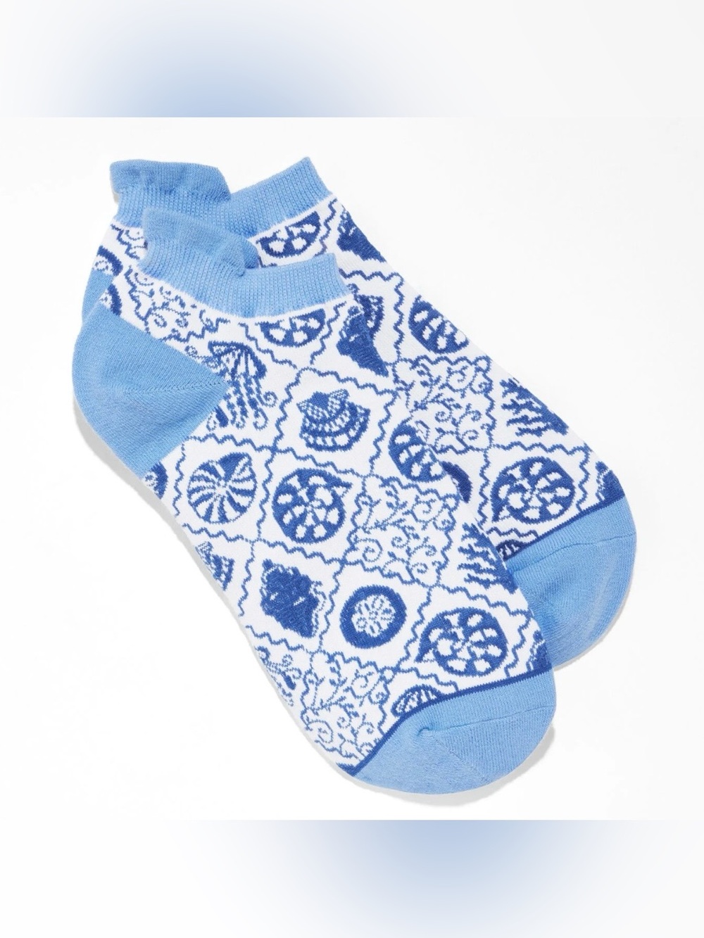 Lot of 2 - Talbots Women’s Seashell Tiles Ankle Socks